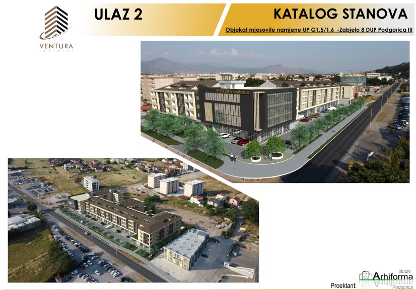 Prodaje se dvosoban stan u izgradnji na Zabjelu, Podgorica.  